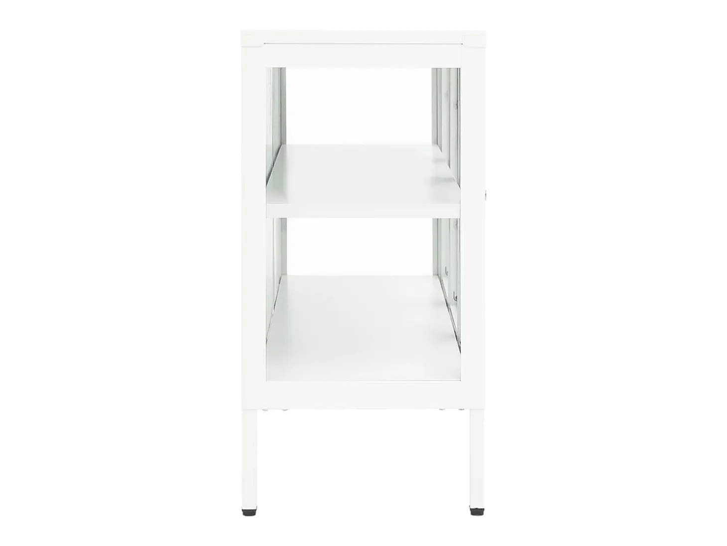 Aparador de acero y vidrio blanco 105x35x70 cm