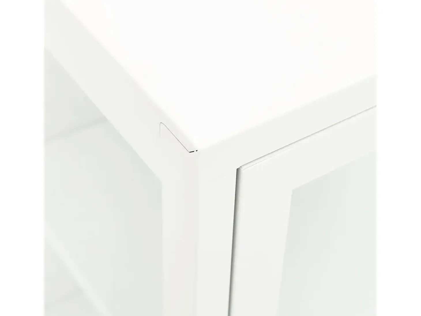 Aparador de acero y vidrio blanco 105x35x70 cm
