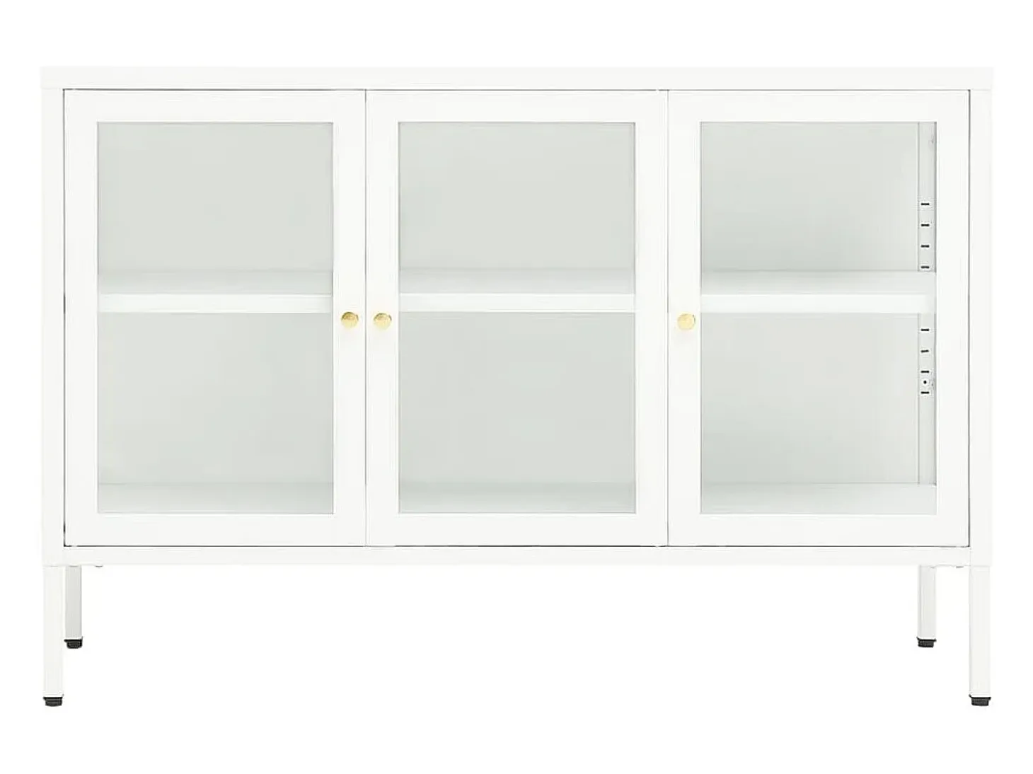 Aparador de acero y vidrio blanco 105x35x70 cm