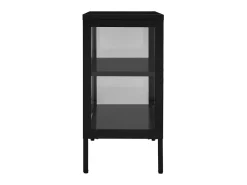 Aparador de acero y vidrio negro 70x35x70 cm ES61949
