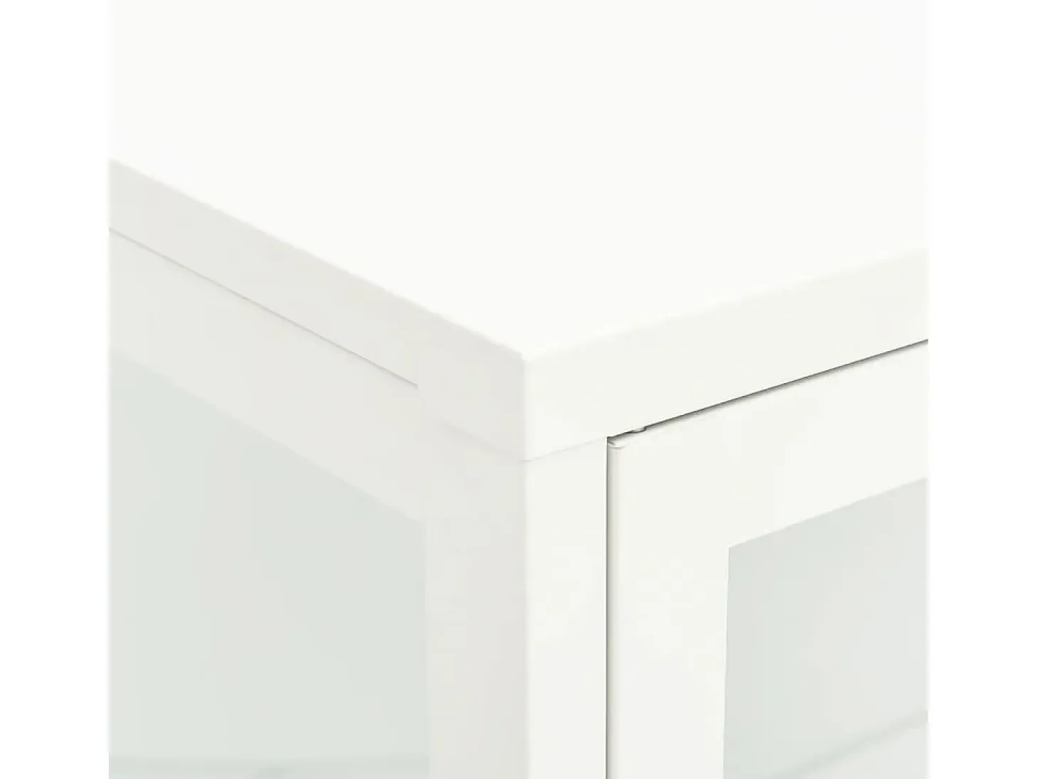 Aparador de acero y vidrio blanco 75x35x105 cm