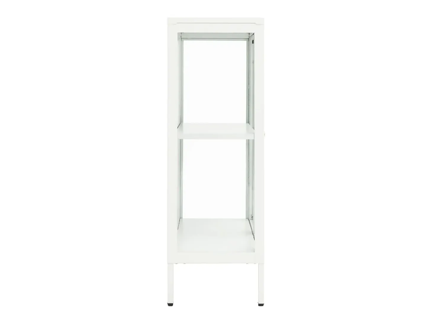 Aparador de acero y vidrio blanco 75x35x105 cm