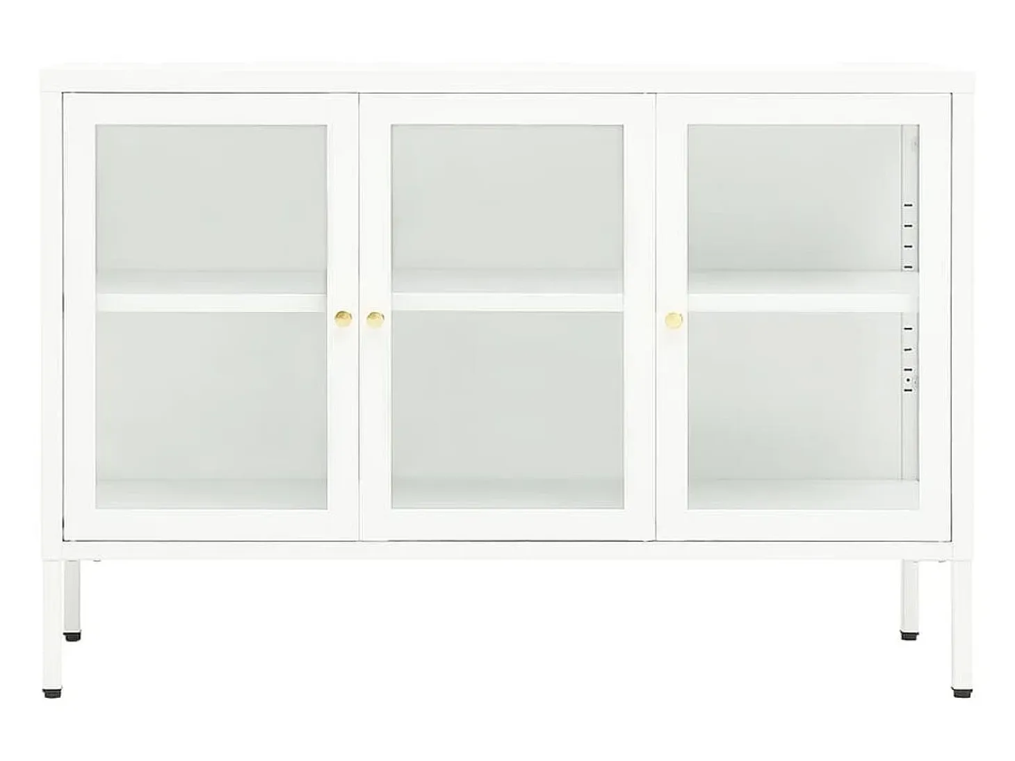 Aparador de acero y vidrio blanco 105x35x70 cm ES56454