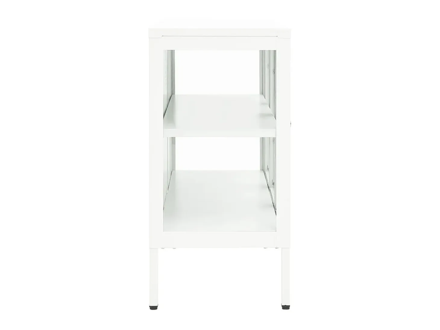 Aparador de acero y vidrio blanco 105x35x70 cm ES56454