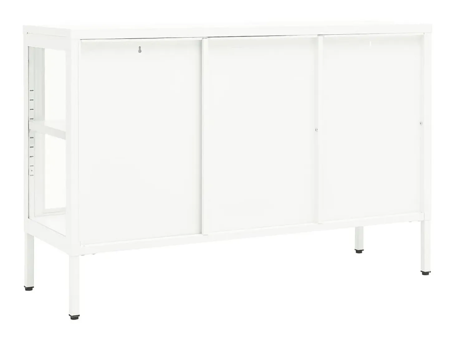 Aparador de acero y vidrio blanco 105x35x70 cm ES56454