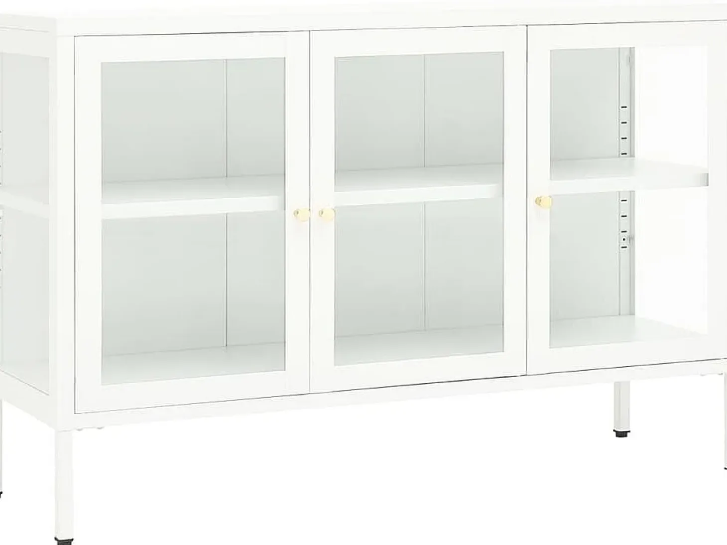 Aparador de acero y vidrio blanco 105x35x70 cm ES56454