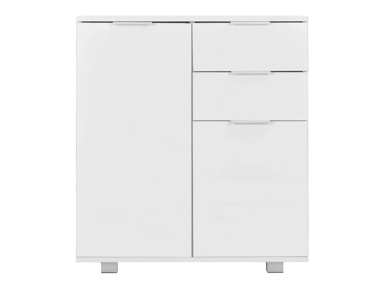 Aparador de aglomerado blanco brillante 71x35x80 cm ES135779