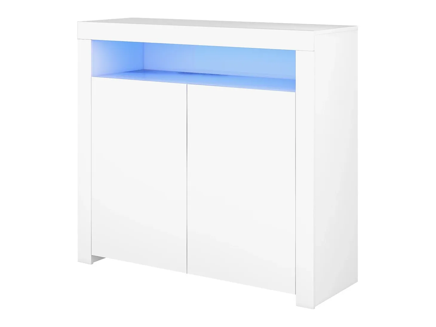Aparador de almacenaje con luz LED y 2 puertas para salón y comedor - blanco