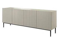 Aparador de cachemir de 4 puertas con pie de metal negro 200x45 cm