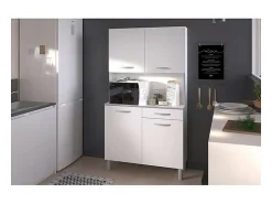 Aparador de cocina - Blanco - 4 puertas - 101 cm