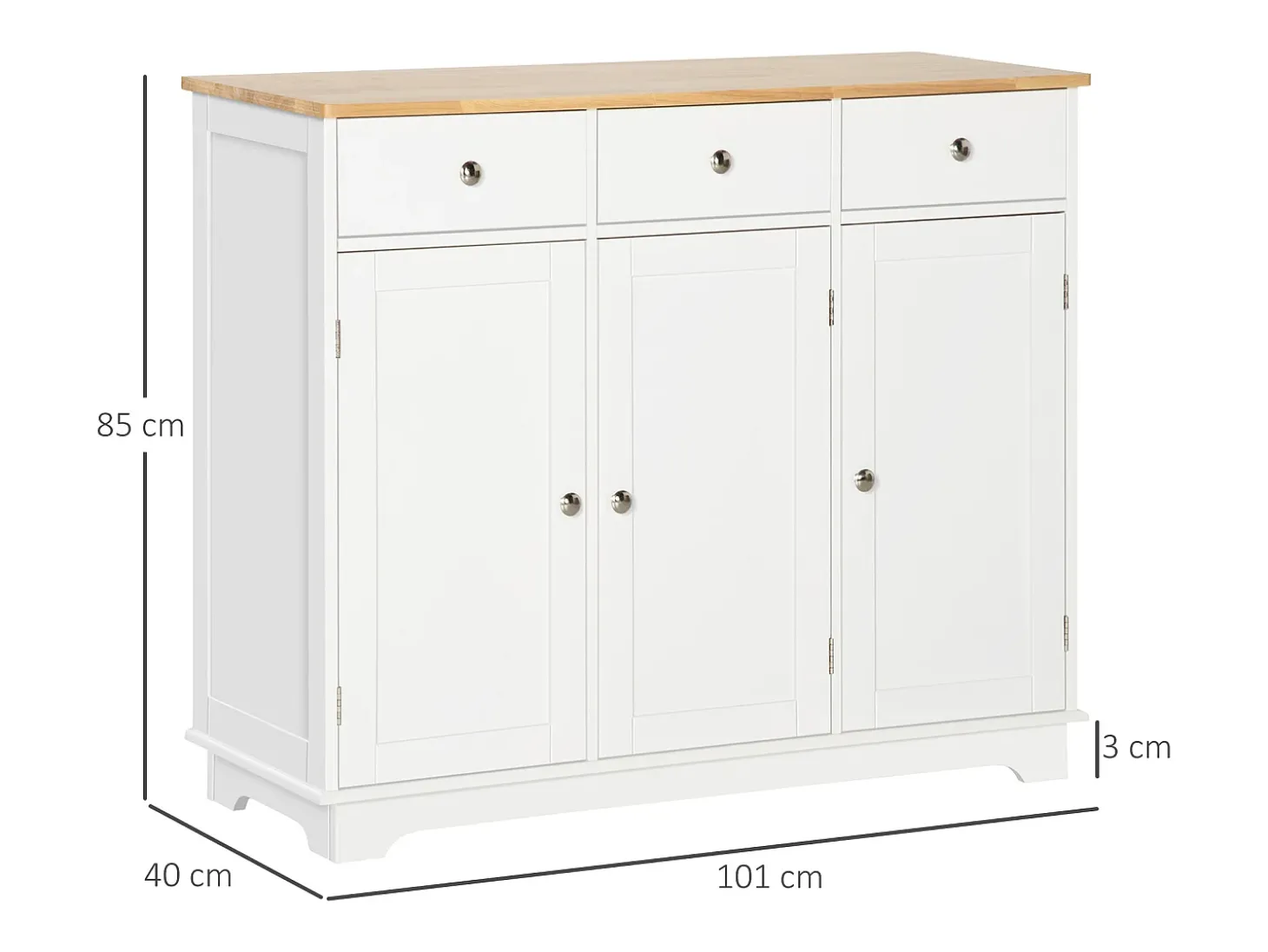 Aparador de cocina blanco 101x40x85 cm HOMCOM