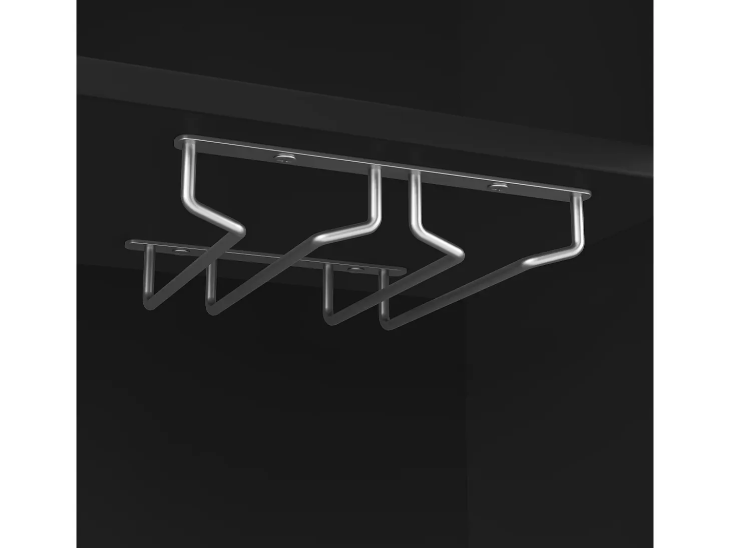 Aparador de cocina con 4 puertas, 2 cajones y botellero - Madera MDF - Negro