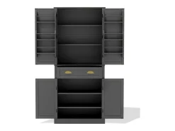 Aparador de cocina con 4 puertas y cajón - Estantes regulables - Negro
