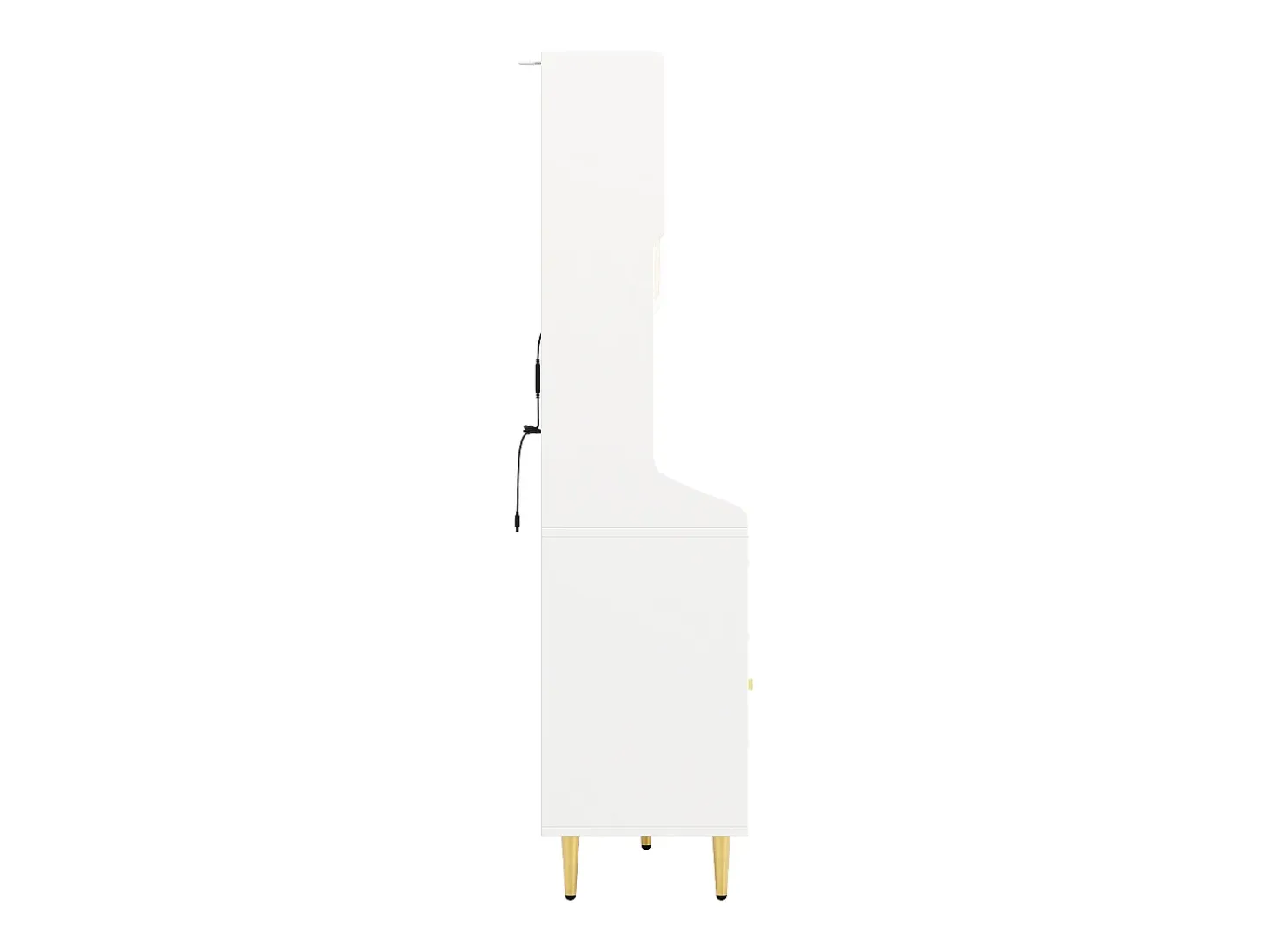 Aparador de cocina con iluminación LED, 4 puertas, 3 cajones y botellero - Blanco