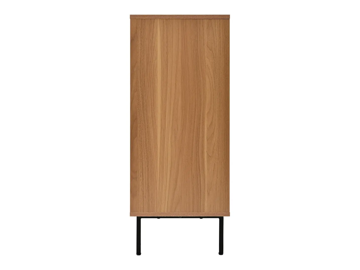 Aparador de cocina de ratán con 2 puertas correderas de ratán y 3 cajones, nogal/140 x 37 x 91 cm