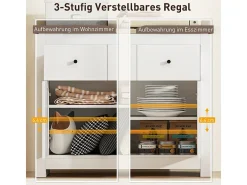 Aparador de cocina, mueble de almacenaje, armario de comedor con 2 puertas y 2 cajones, sala de estar