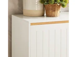 Aparador de Cocina Recibidor Buffet para Entrada Salón Comedor con 3 Puertas y 2 Cajones 120 x 40 x 90 cm Blanco FSB75-WN SoBuy ES
