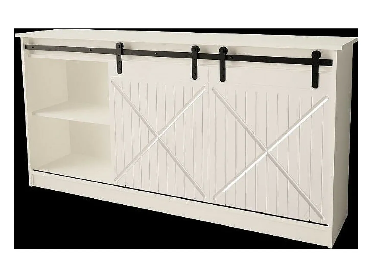 Aparador de diseño blanco Hexa con puertas correderas 160 cm