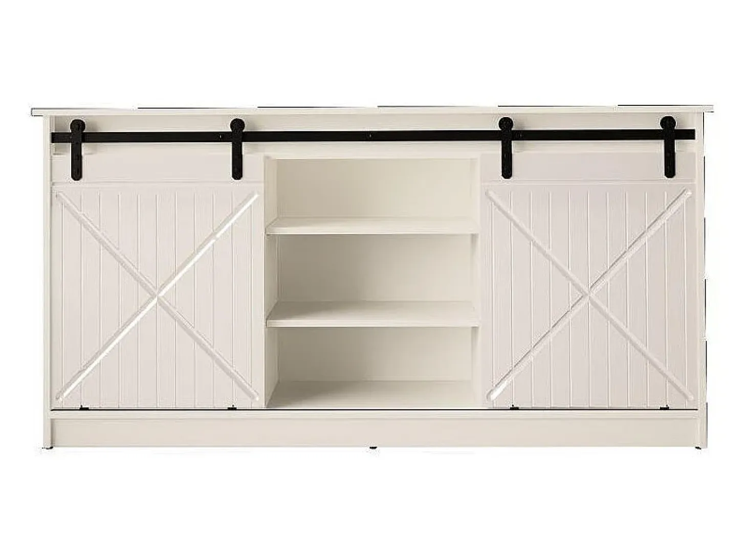 Aparador de diseño blanco Hexa con puertas correderas 160 cm