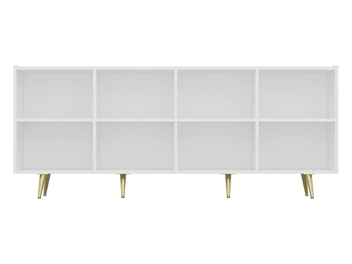 Aparador de diseño con 4 puertas de MDF - Blanco y Dorado - MOLYA