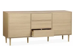 Aparador de efecto madera con 2 puertas, 160cm madera