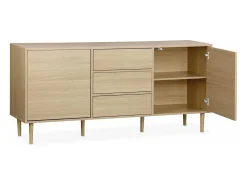 Aparador de efecto madera con 2 puertas, 160cm madera