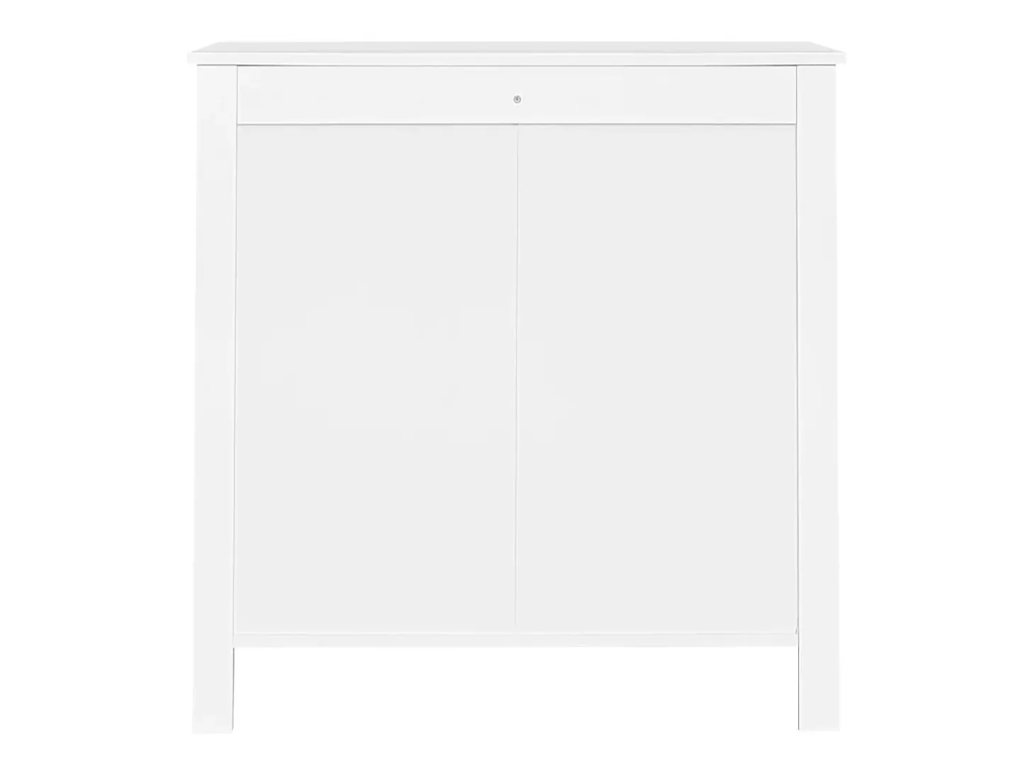 Aparador de estilo contemporáneo, cómoda con espacio de almacenamiento, con tiradores dorados, color blanco