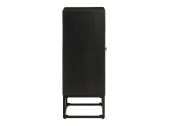 Aparador de hierro y madera maciza de mango negro 55x30x76 cm