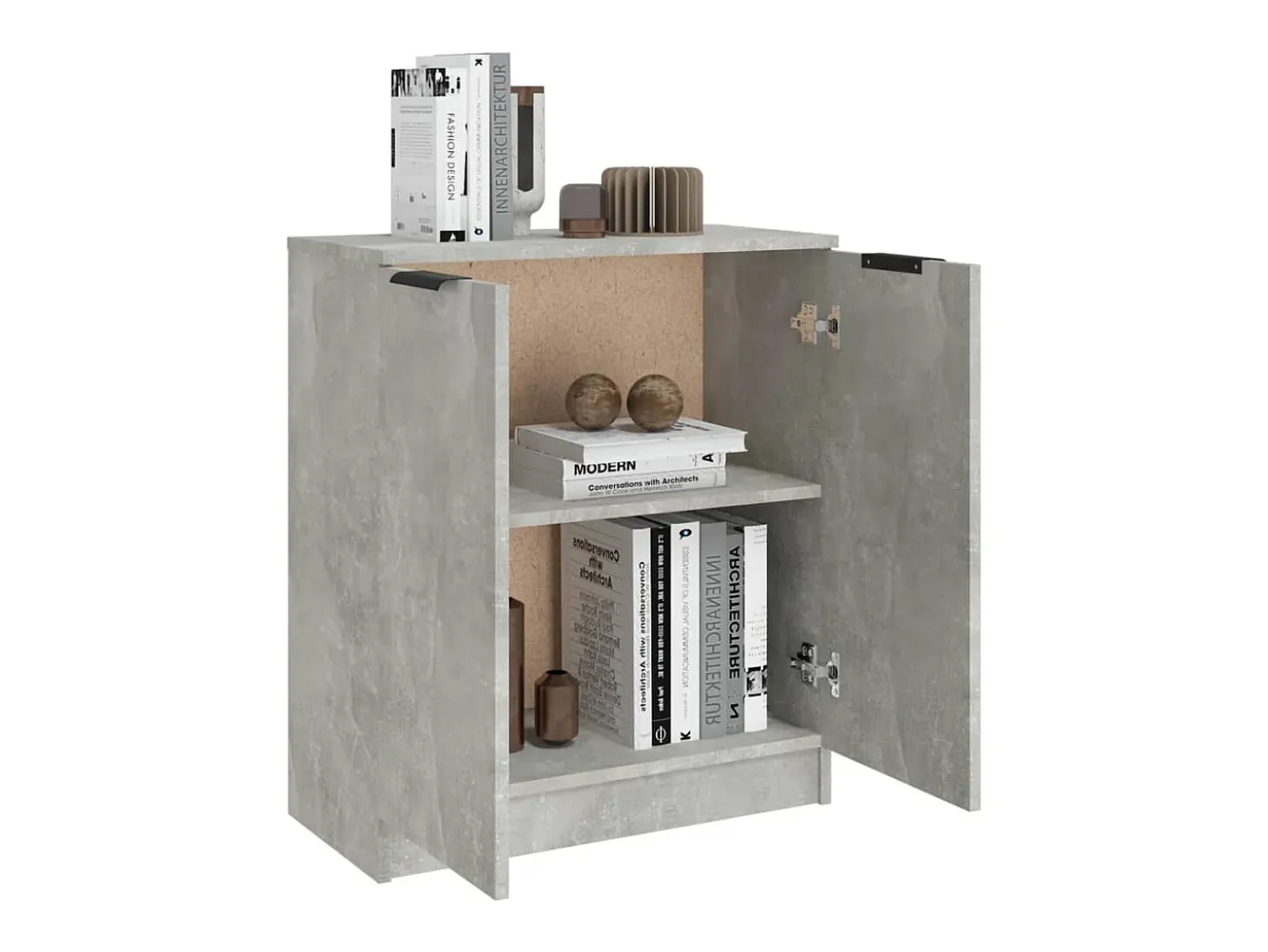 Aparador de hormigón gris 60x30x70 cm Madera de ingeniería