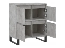Aparador de hormigón gris 60x35x70 cm Madera de ingeniería
