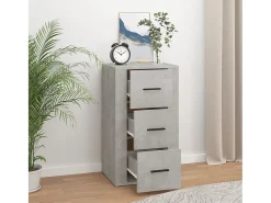 Aparador de hormigón gris 40x33x70 cm Madera de ingeniería