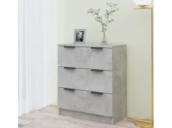 Aparador de hormigón gris 60x30x70 cm Madera de ingeniería
