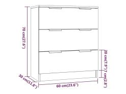 Aparador de hormigón gris 60x30x70 cm Madera de ingeniería