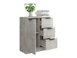 Aparador de hormigón gris 60x30x70 cm Madera de ingeniería