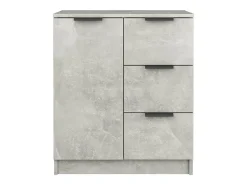 Aparador de hormigón gris 60x30x70 cm Madera de ingeniería