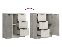 Aparador de hormigón gris 60x30x70 cm Madera de ingeniería
