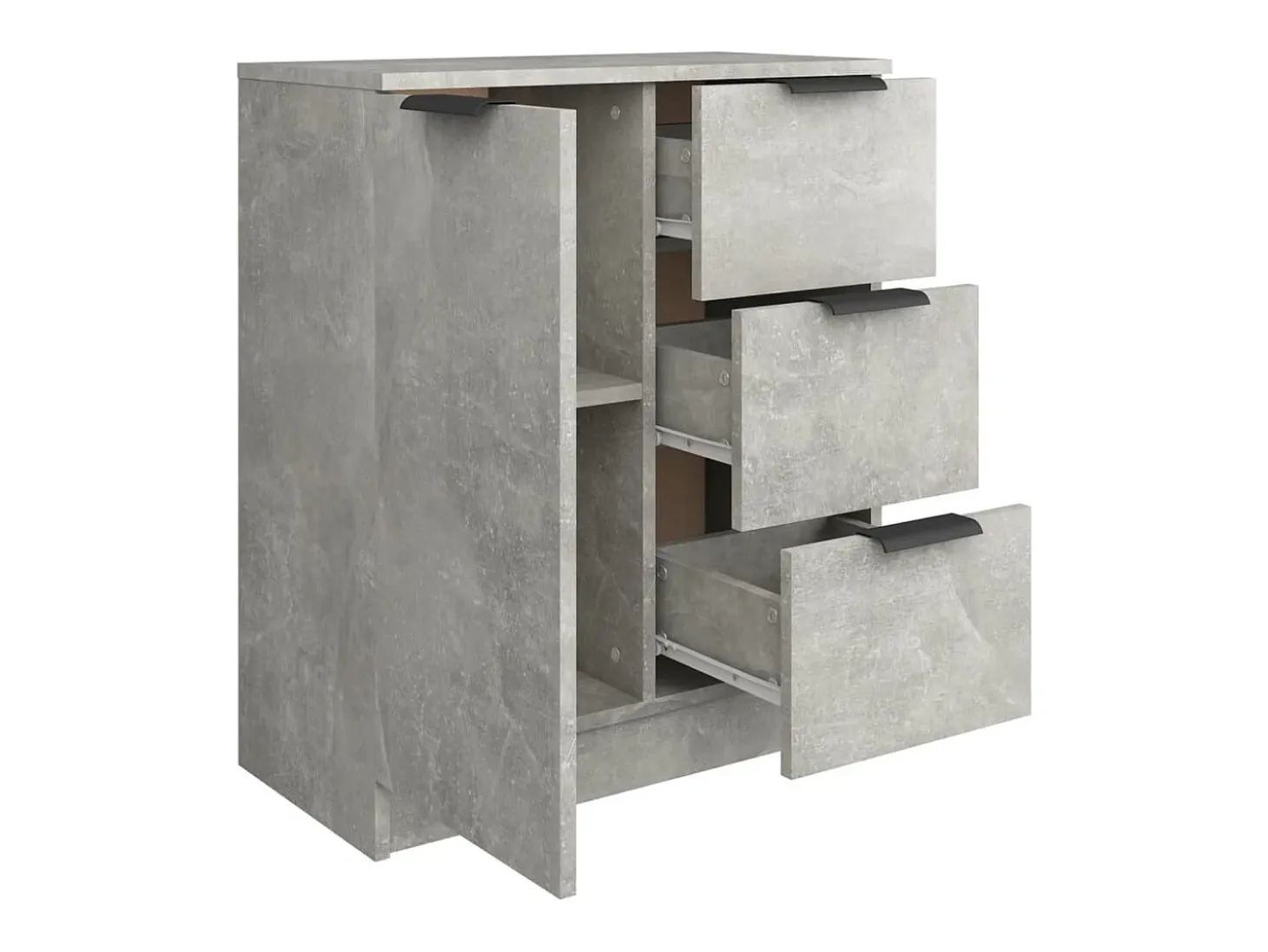 Aparador de hormigón gris 60x30x70 cm Madera de ingeniería