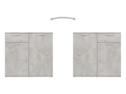 Aparador de hormigón gris 160x36x75 cm Madera de ingeniería