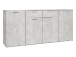 Aparador de hormigón gris 160x36x75 cm Madera de ingeniería