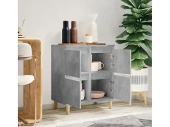 Aparador de hormigón gris 60x35x70 cm Madera de ingeniería
