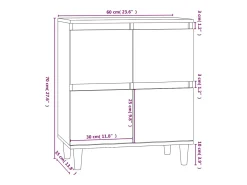 Aparador de hormigón gris 60x35x70 cm Madera de ingeniería