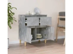 Aparador de hormigón gris 60x35x70 cm Madera de ingeniería