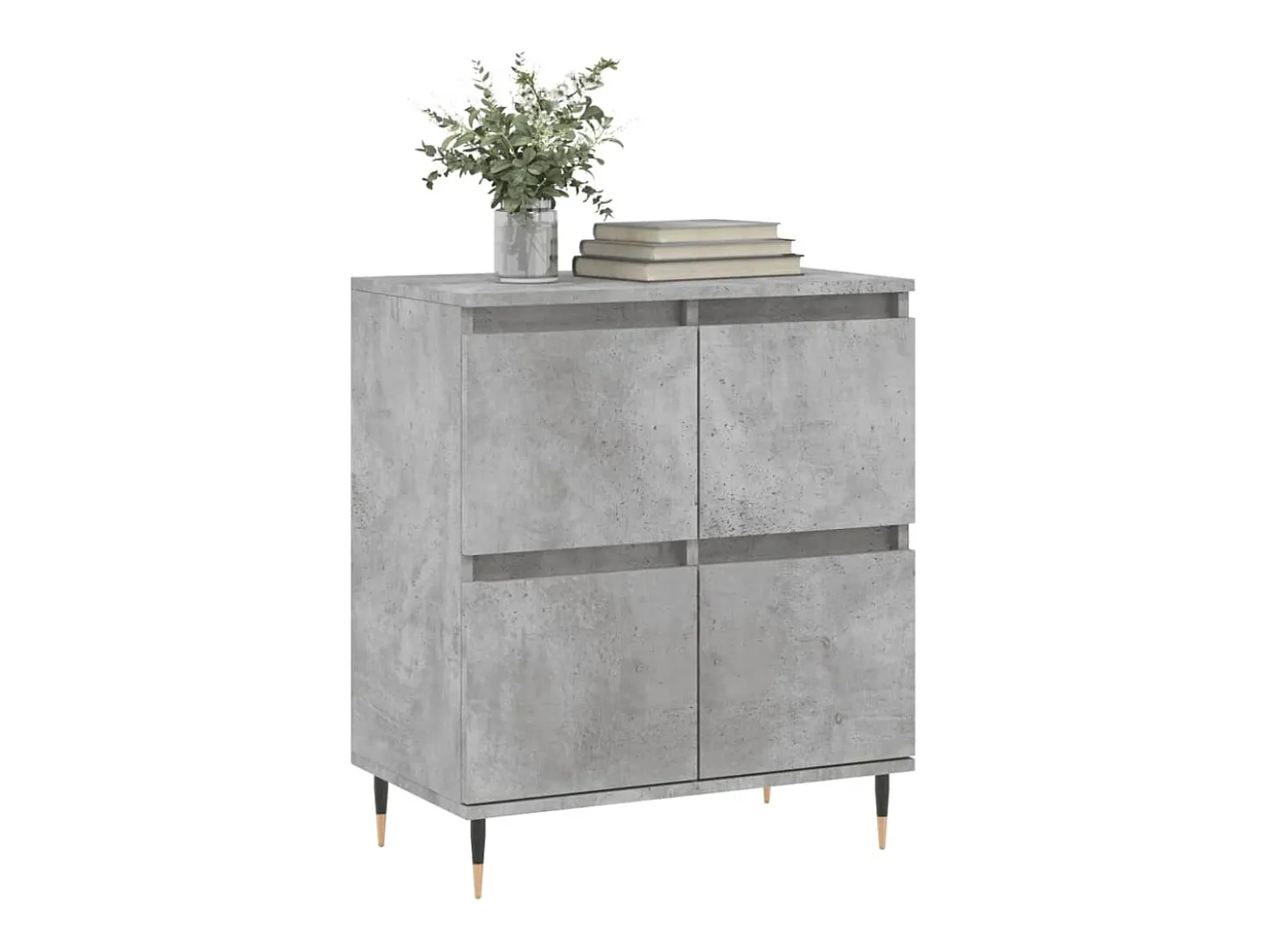 Aparador de hormigón gris 60x35x70 cm Madera de ingeniería