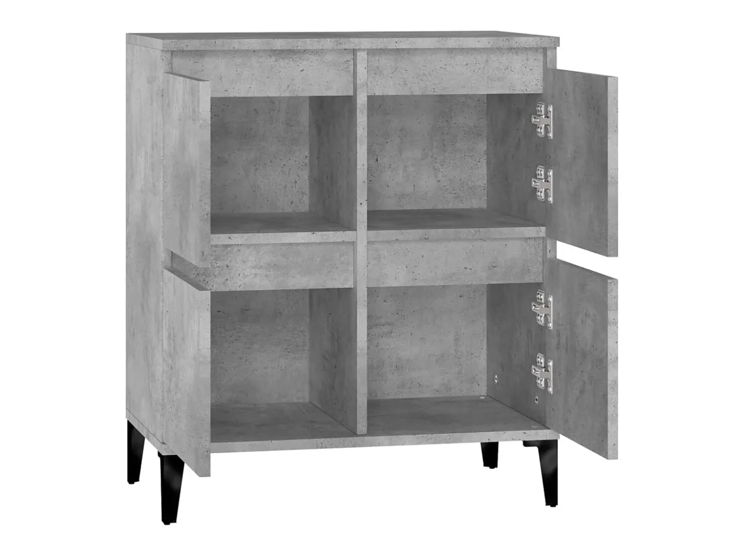 Aparador de hormigón gris 60x35x70 cm Madera de ingeniería