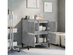 Aparador de hormigón gris 60x35x70 cm Madera de ingeniería