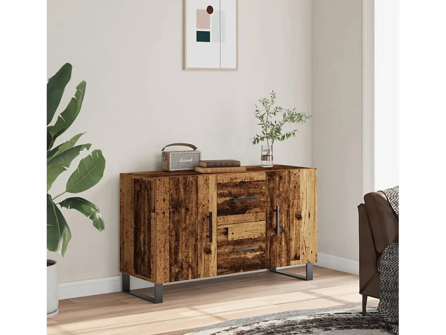 Aparador de madera antigua 100x36x60 cm madera contrachapada