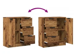 Aparador de madera antigua 60x30x70 cm madera contrachapada