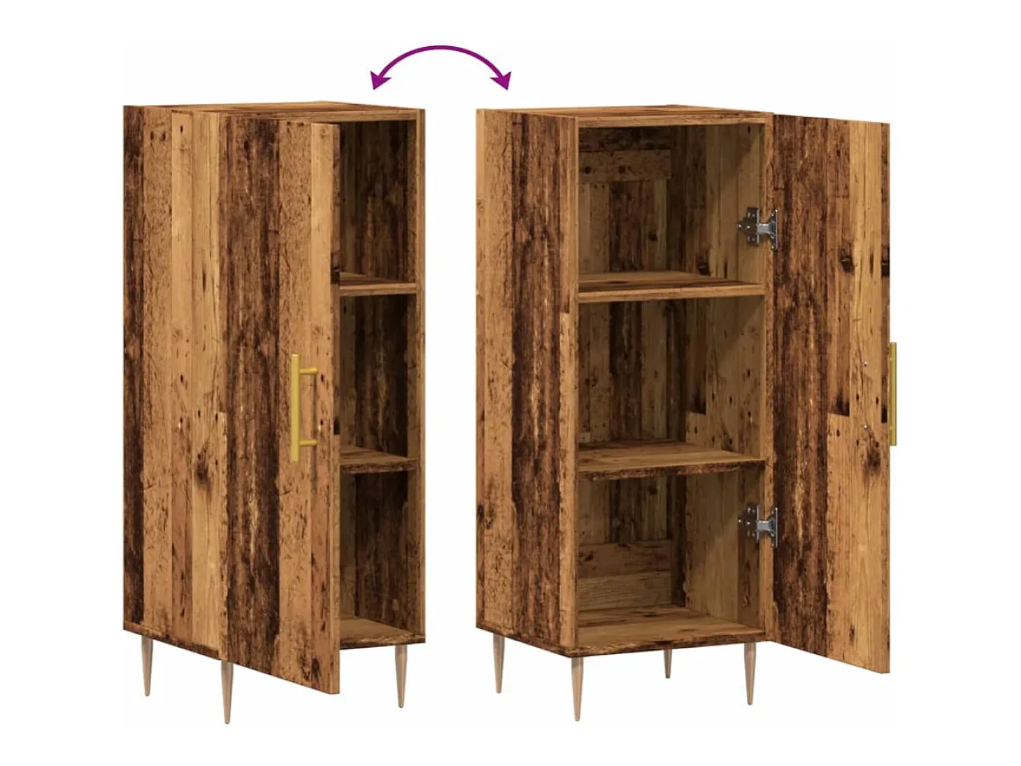Aparador de madera antigua 34,5x34x90 cm madera contrachapada