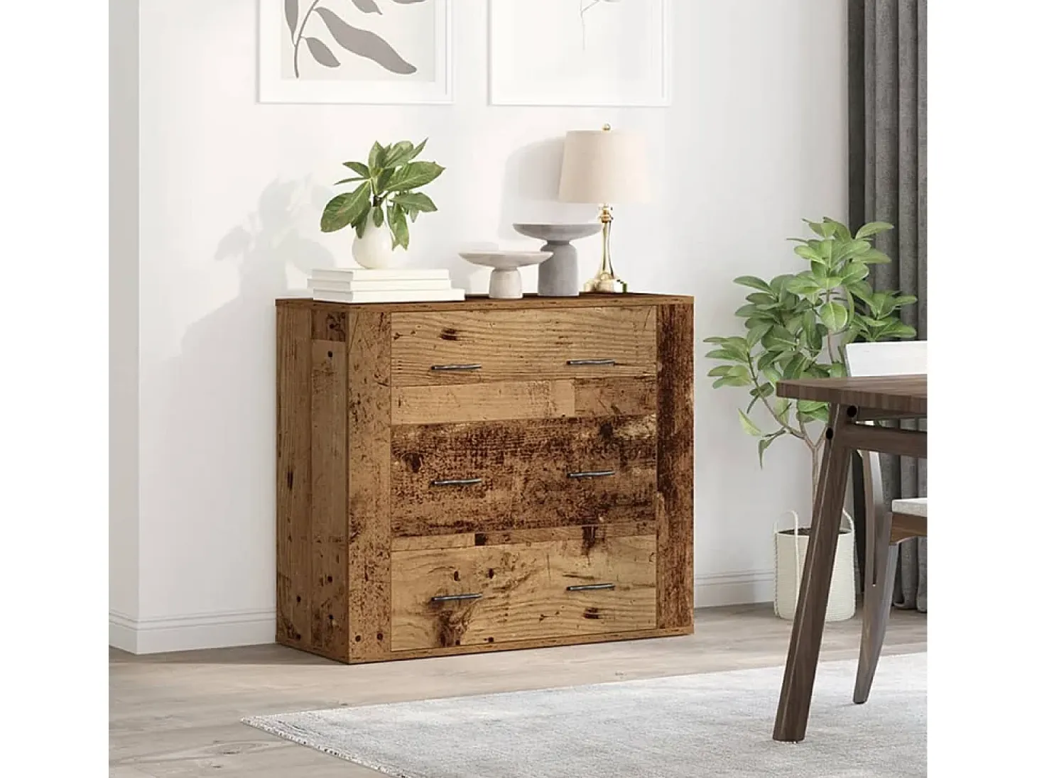 Aparador de madera antigua 80x33x70 cm madera contrachapada