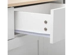 Aparador de madera blanca, armario de almacenamiento, estante ajustable, cocina, sala de estar, comedor